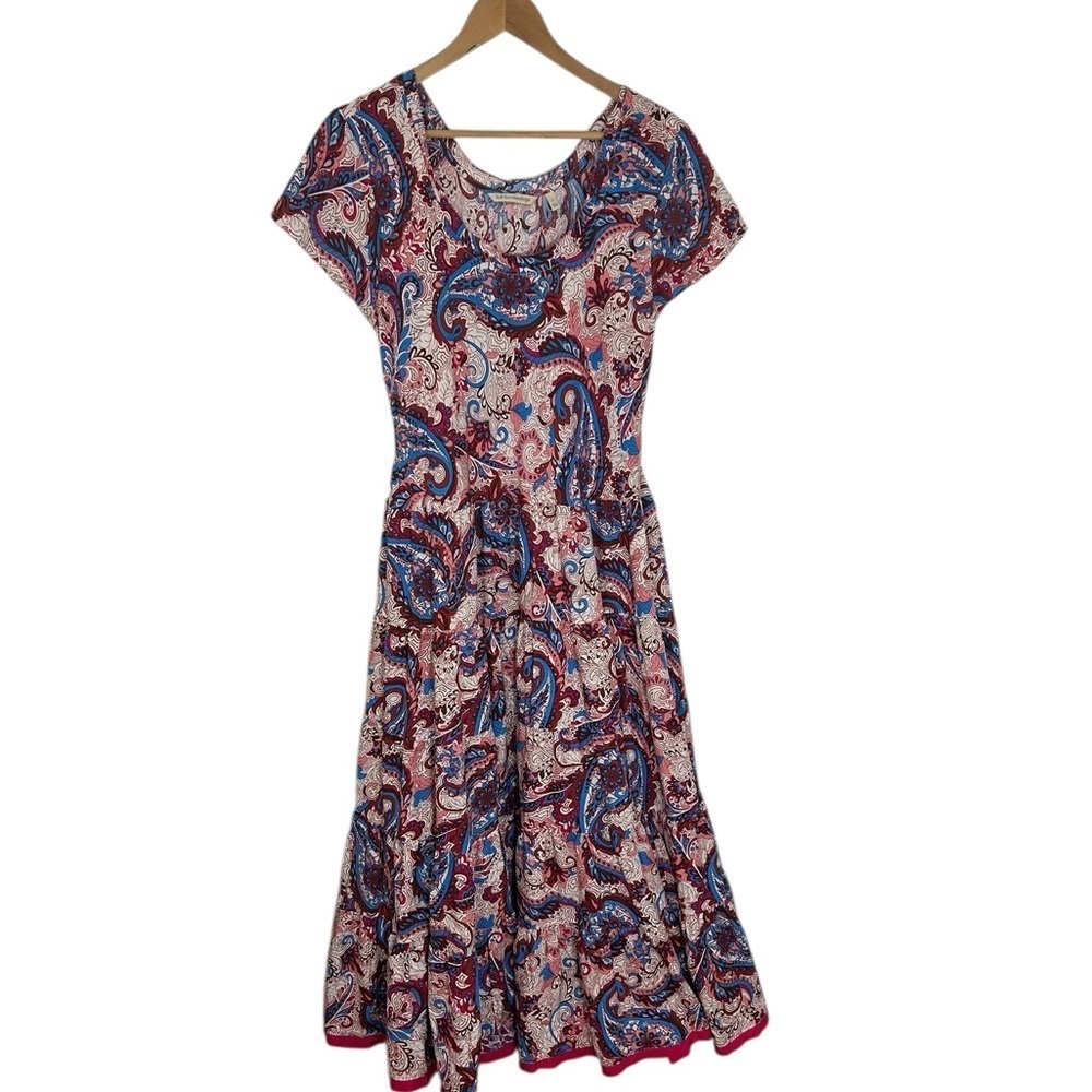 Soft Surroundings Size L Kara Paisley Maxi Dress Multicolor Boho Cottagecore